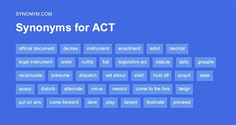 act synonyms|another word for act as.